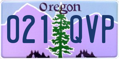 OR license plate 021QVP