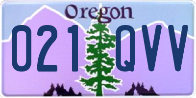 OR license plate 021QVV