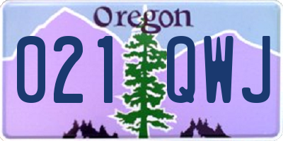 OR license plate 021QWJ