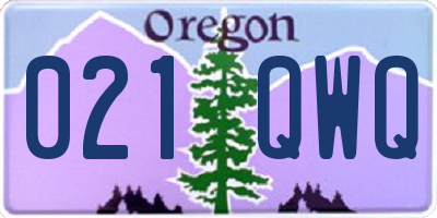 OR license plate 021QWQ