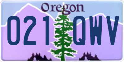 OR license plate 021QWV