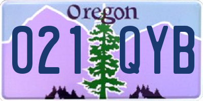 OR license plate 021QYB