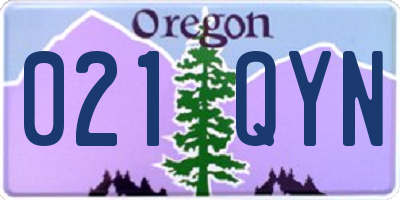 OR license plate 021QYN