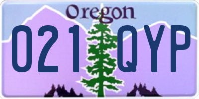 OR license plate 021QYP