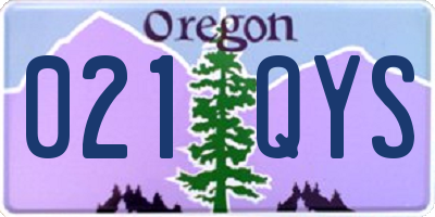 OR license plate 021QYS