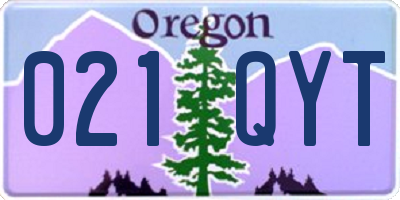 OR license plate 021QYT