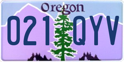 OR license plate 021QYV