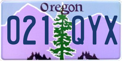 OR license plate 021QYX