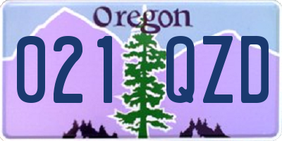 OR license plate 021QZD