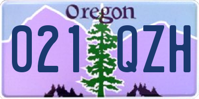OR license plate 021QZH
