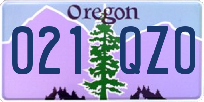 OR license plate 021QZO