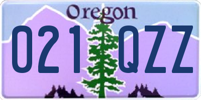 OR license plate 021QZZ