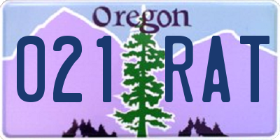 OR license plate 021RAT