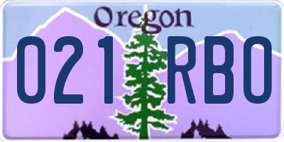 OR license plate 021RBO