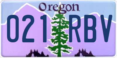 OR license plate 021RBV