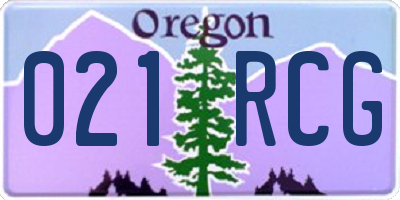 OR license plate 021RCG