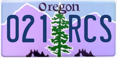 OR license plate 021RCS