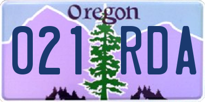 OR license plate 021RDA