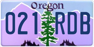 OR license plate 021RDB