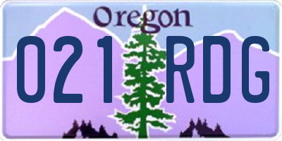 OR license plate 021RDG