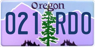 OR license plate 021RDO