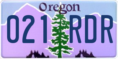 OR license plate 021RDR