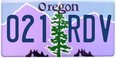 OR license plate 021RDV