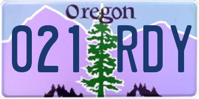 OR license plate 021RDY