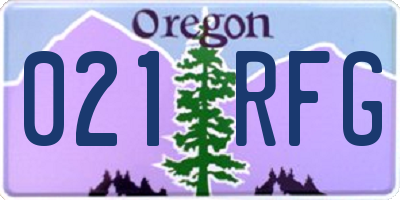 OR license plate 021RFG