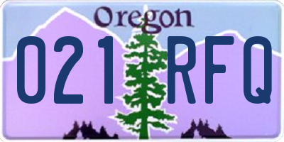 OR license plate 021RFQ