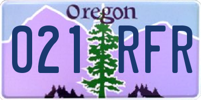 OR license plate 021RFR