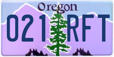 OR license plate 021RFT