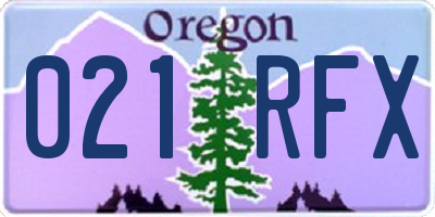 OR license plate 021RFX