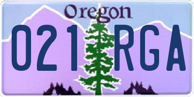 OR license plate 021RGA