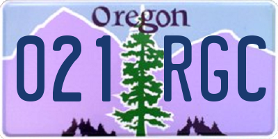 OR license plate 021RGC