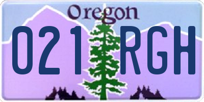 OR license plate 021RGH