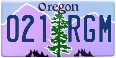 OR license plate 021RGM