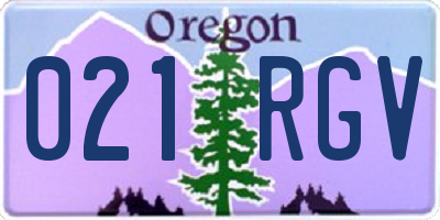 OR license plate 021RGV
