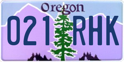 OR license plate 021RHK