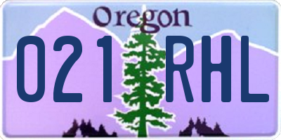 OR license plate 021RHL