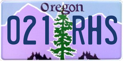 OR license plate 021RHS