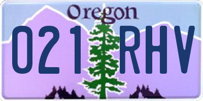 OR license plate 021RHV