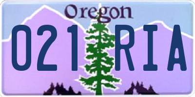 OR license plate 021RIA