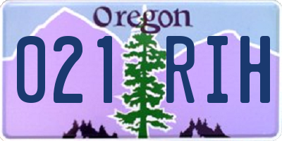 OR license plate 021RIH