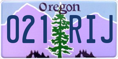 OR license plate 021RIJ