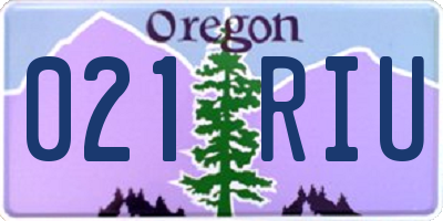 OR license plate 021RIU