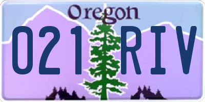 OR license plate 021RIV