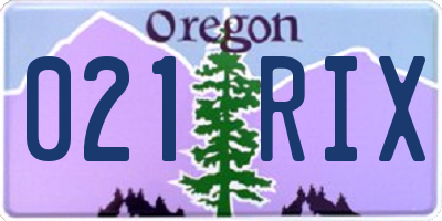 OR license plate 021RIX