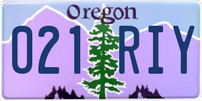 OR license plate 021RIY