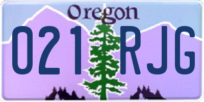 OR license plate 021RJG